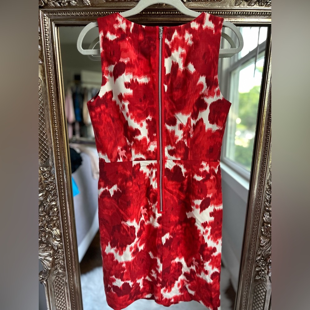 J. CREW Winsome Wool Sheath Dress Super 120's Blurry Red Rose Rouge Size 4 - Picture 3 of 5